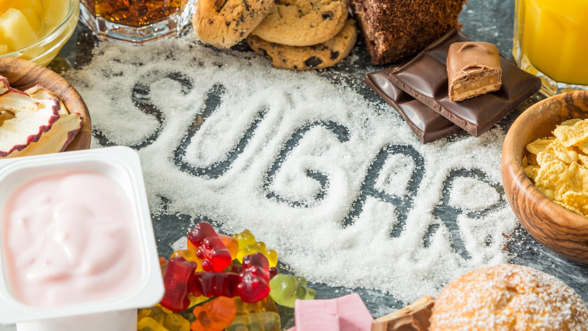 High sugar intake or foods
